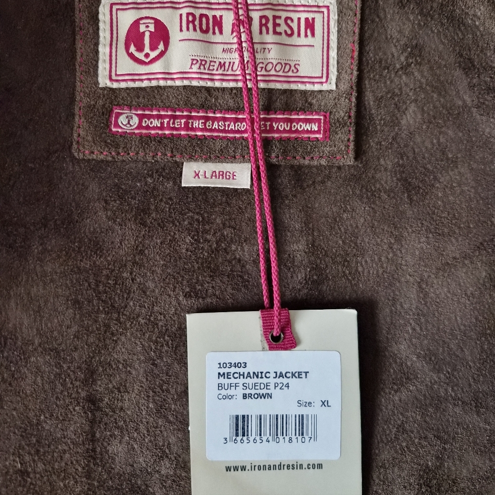 Iron & Resin Brown Buffalo Suede Mechanic Jacket In XL - Picture 2 of 10